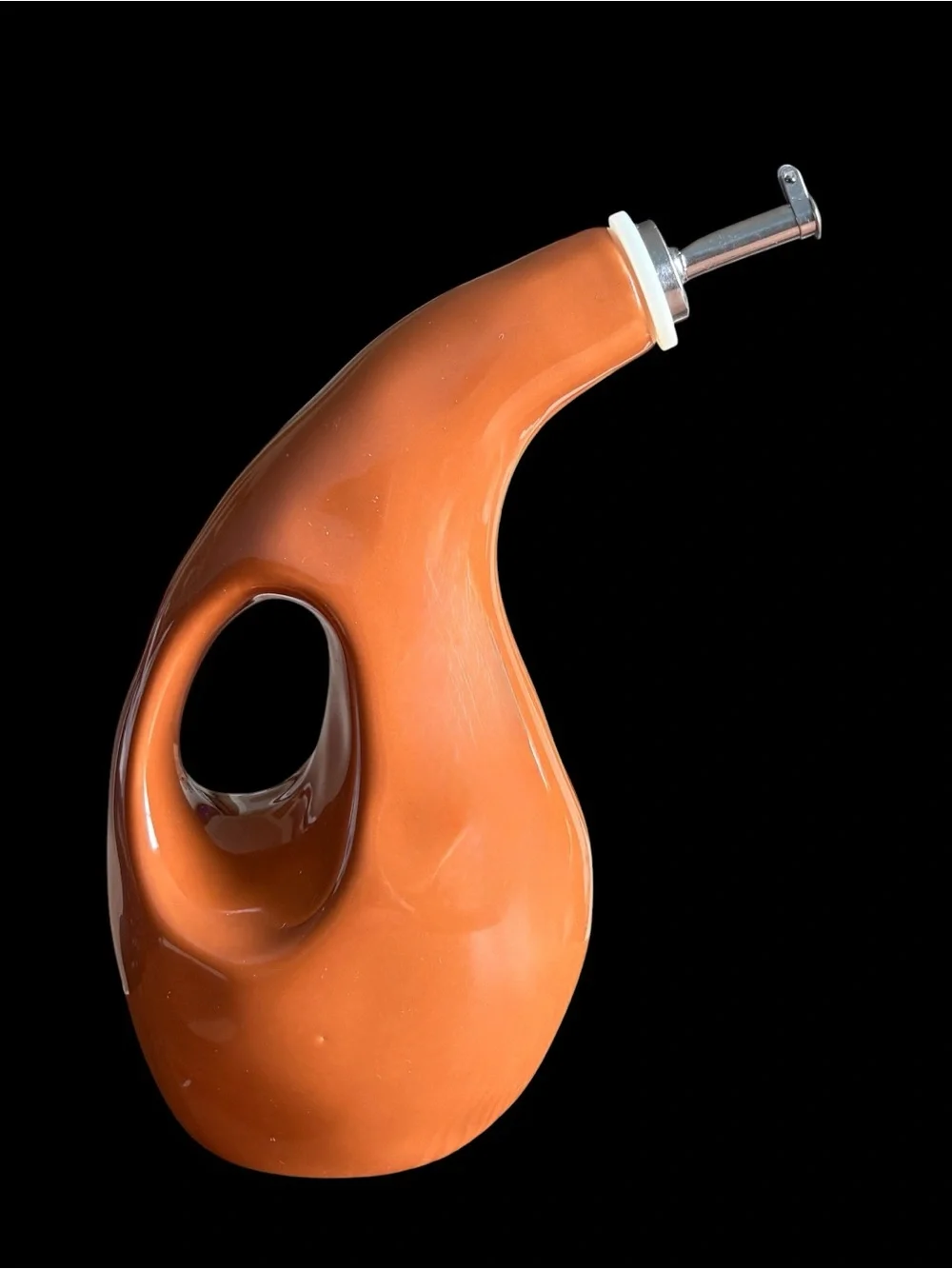 Rachael Ray Cucina Ceramic EVOO Olive Oil Dispenser Bottle 24oz Pumpkin Orange